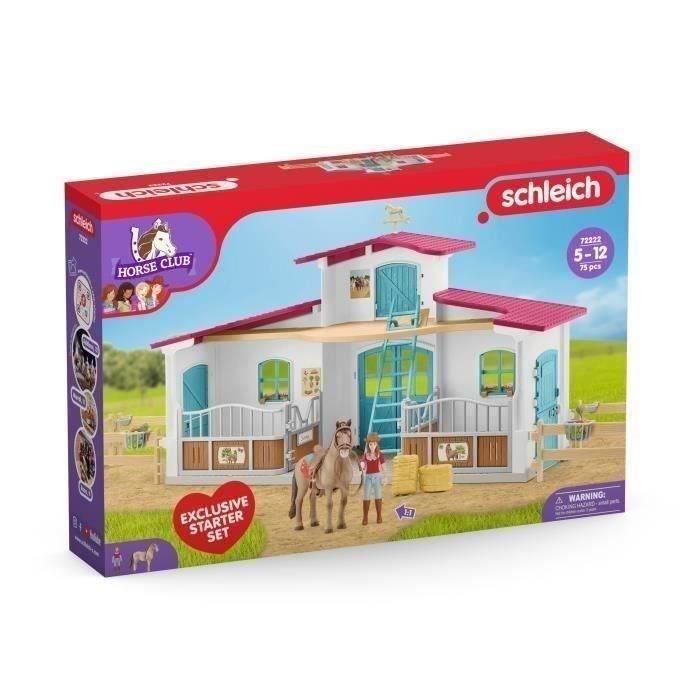 Centre Équestre, coffret figurines avec 75 éléments inclus dont 1 cheval, des 5 ans, schleich 72222 Horse club