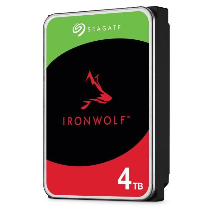 SEAGATE - Disque dur Interne - NAS IronWolf - 4To -  3.5 - 5400 tr/min (ST4000VN006)