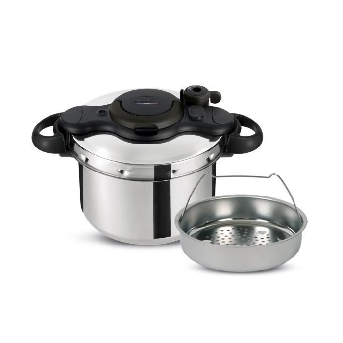 SEB Cocotte-Minute inox, Autocuiseur 6 L, Induction, Sécurité 5 points, Fabriqué en France, ClipsoMinut' Easy P4620724