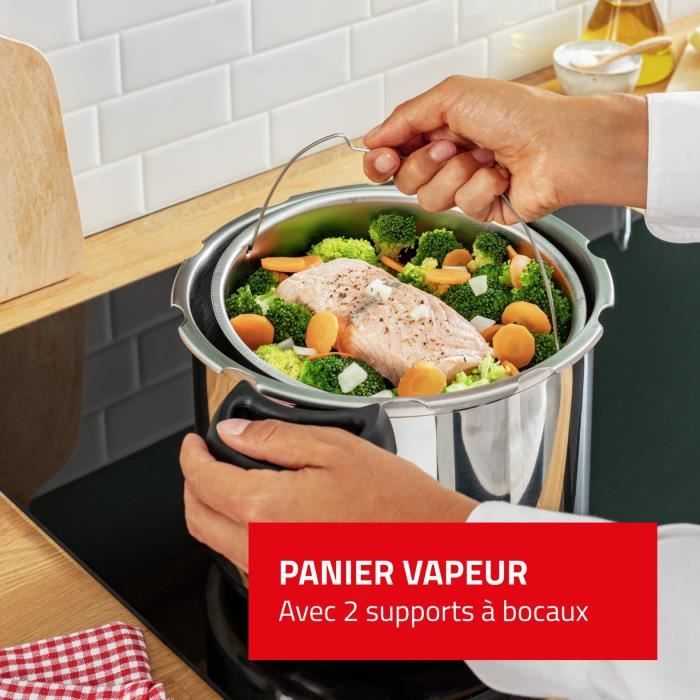 SEB Cocotte-Minute inox, Autocuiseur 6 L, Induction, Sécurité 5 points, Fabriqué en France, ClipsoMinut' Easy P4620724