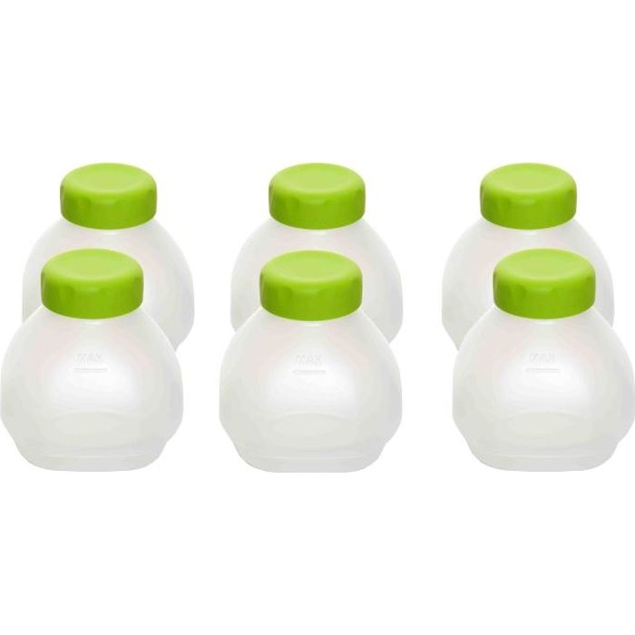 SEB Lot de 6 bouteilles pour yaourt a boire, Compatible avec les appareils Delives et Multi Delices XF102000