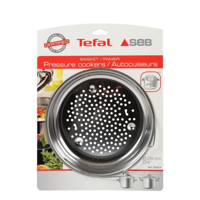 SEB Panier vapeur rigide, Contenance 8L, Diametre 23,5 cm, Inox 792654