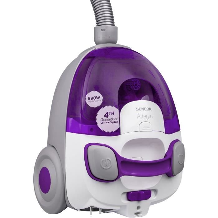 Aspirateur traineau sans sac - SENCOR - SVC-512VT - 890 W - 76 dB - 1,5 L - Violet