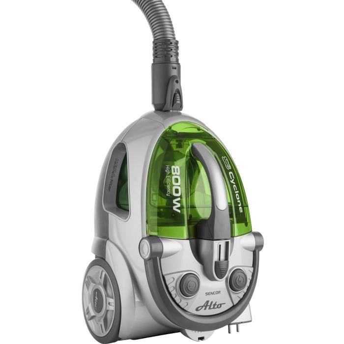 Aspirateur sans sac - SENCOR - SVC 730GR-EUE2 - Moteur ECO 800 W - 76 dBA - 1,5 L - Systeme Cyclone - Argent / Vert