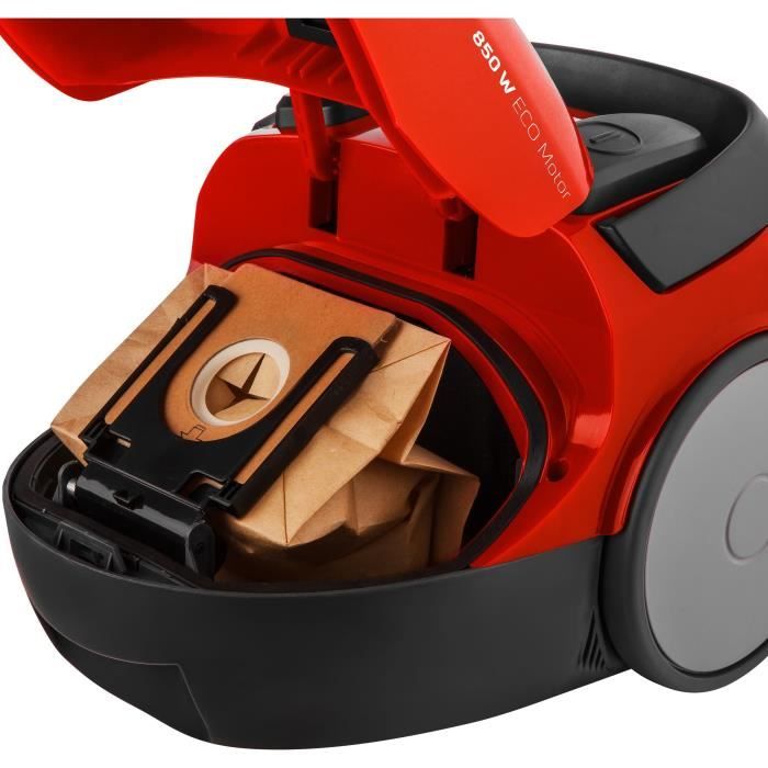 Aspirateur traîneau avec sac - SENCOR - SVC 45RD-EUE3 - Moteur ECO 850 W - 79 dBA - 1,5 L - Rouge