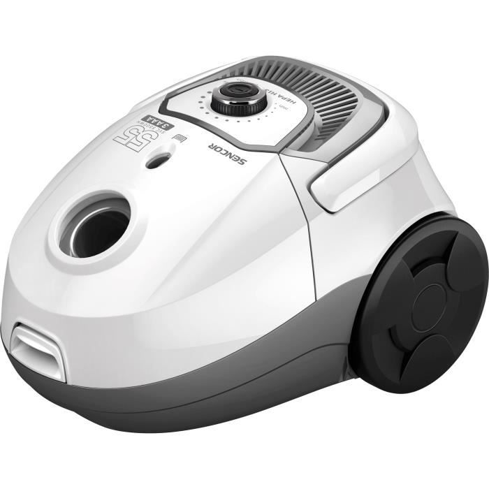 Aspirateur traîneau avec sac - SENCOR - SVC 5500WH - Moteur ECO 700 W - 75 dBA - 2 L - Filtre HEPA H13 - Blanc