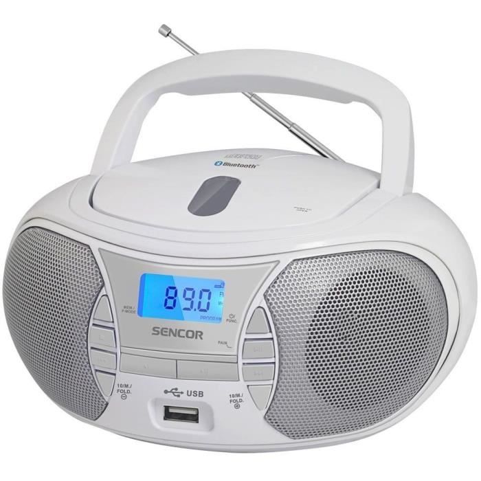 Lecteur Radio CD - SENCOR - SPT 2700 WH - 3 W - CD / Bluetooth / MP3 - Blanc