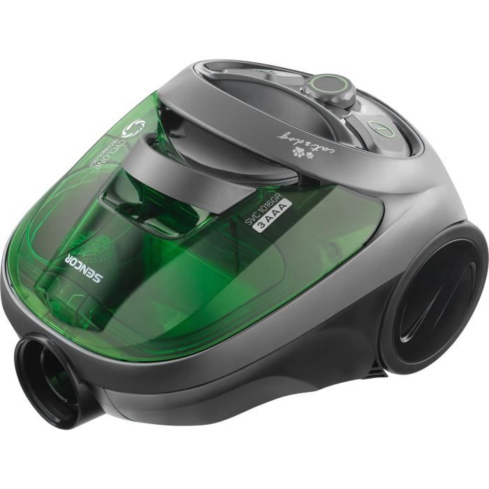 Aspirateur traineau sans sac - SENCOR - SVC 1016GR - 800 W - 80 dB - 1,5 L - Noir / Vert