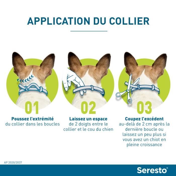 SERESTO Chien Collier Anti-Puces et Anti-Tiques -8kg 2 unités