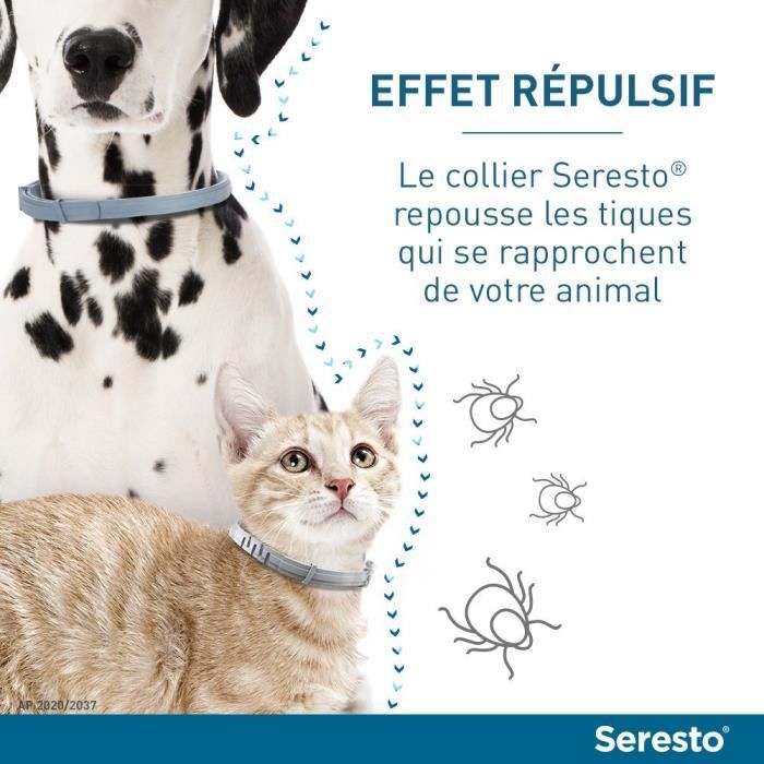 SERESTO Chien Collier Anti-Puces et Anti-Tiques -8kg 2 unités