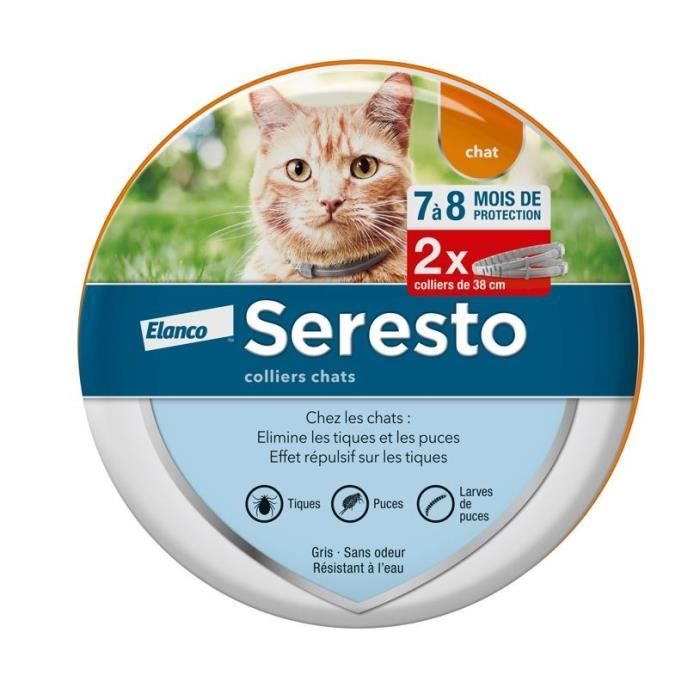 SERESTO Chat Collier Anti-Puces et Anti-Tiques 2 unités