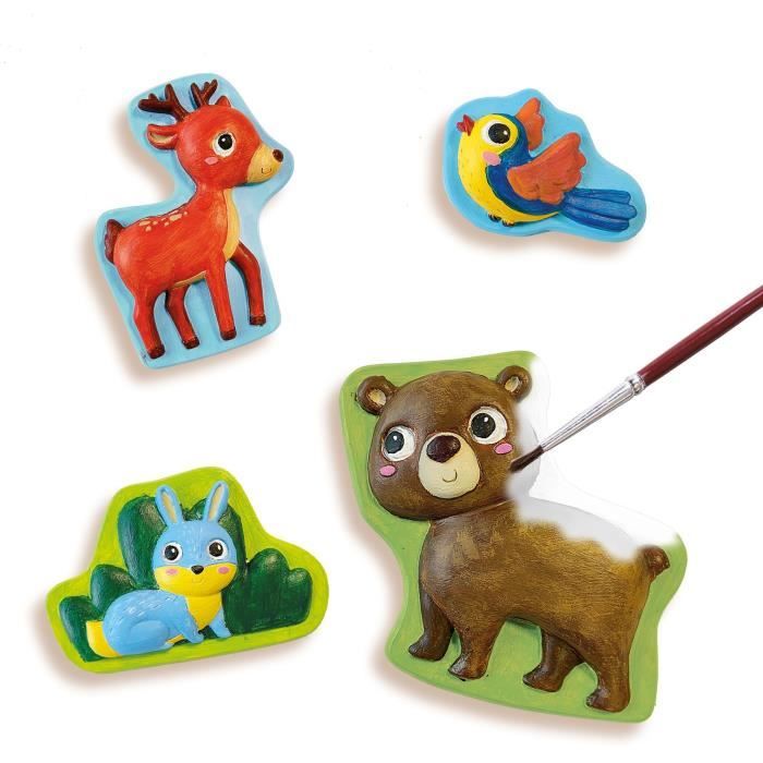 Kit de moulage et peinture - SES CREATIVE - Animaux de la foret - Plastique recyclé - a partir de 5 ans - Mixte