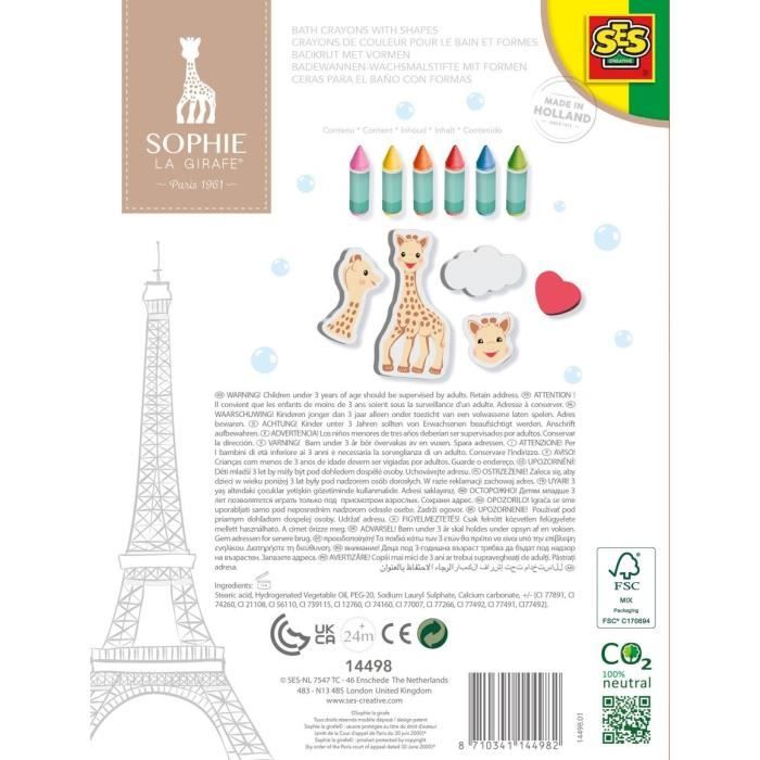 Sophie la girafe - Crayons de couleur pour le bain et formes