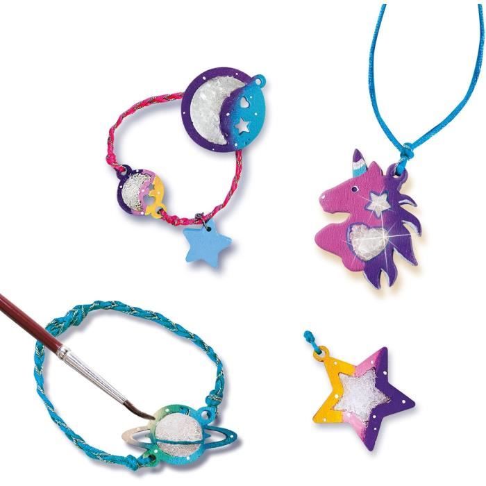 Bijoux a cristaux pour enfant - Galaxie - Jaune et multicolore - Pour fille a partir de 6 ans