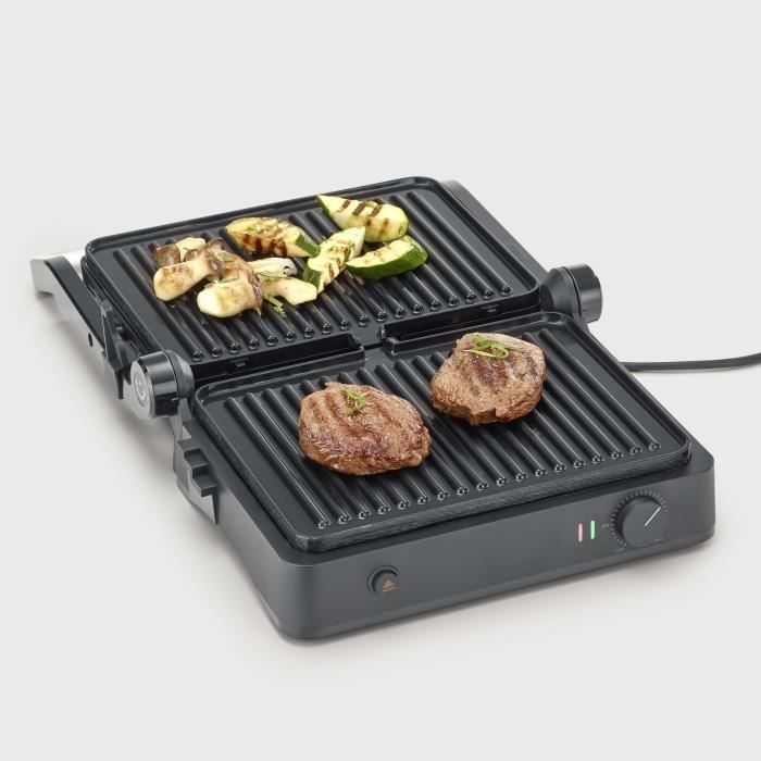 Gril électrique multifonction - SEVERIN - KG2398 - Multi-gril viande compact pour légumes, steaks et paninis