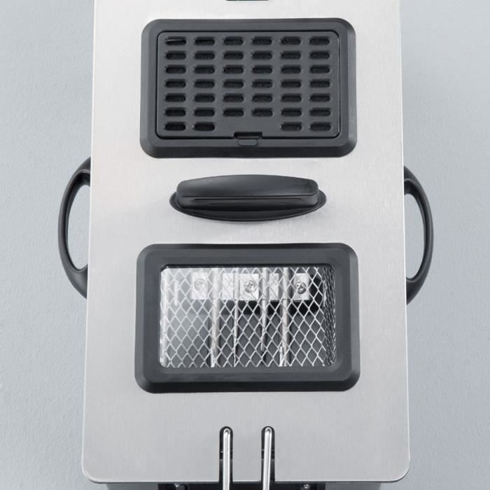 Friteuse Electrique - SEVERIN FR2431 - Capacité 3 L - Thermostat réglable - Inox brossé