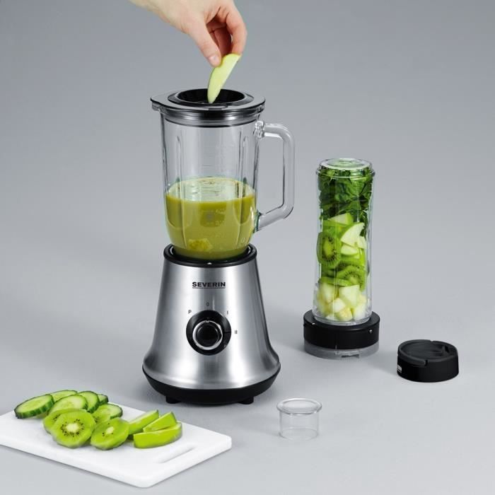 SEVERIN - SM3737 - Blender classique avec extracteur de nutriments Mix&Go - 500W - Capacité 1L - Lames inox