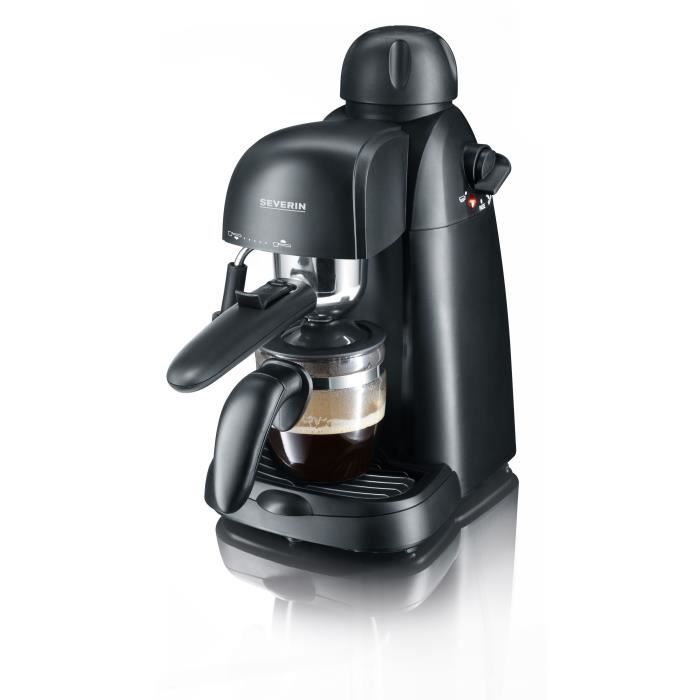 SEVERIN KA5978 Cafetiere Expresso, Vapeur pour Mousse de lait, Petite Machine expresso, Machine a café 4 tasses,Pompe 3,5 bars, Noir