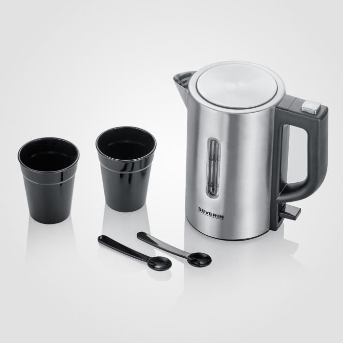 Bouilloire de voyage SEVERIN WK3647 - 0,5 L - 1100 W - Inox et noir