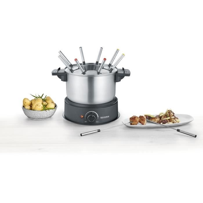 Fondue électrique SEVERIN FO2473 - Caquelon inox amovible - 8 personnes