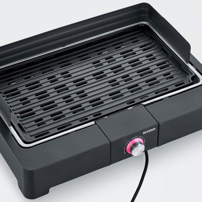 Barbecue Severin Puissance 2 200 W, resistance hautement efficace pour une puissance maximale atteinte rapidement, bouton thermostat