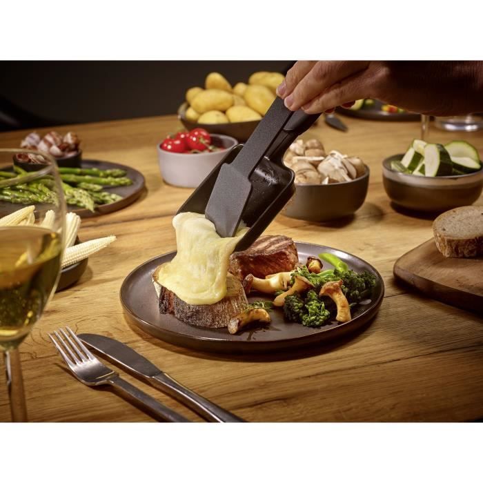 Raclette Gril - SEVERIN - RG2360 - 4 pers. - Compacte - Plaque 24 x 24 cm - Inclus 4 Poelons et spatules - Noir