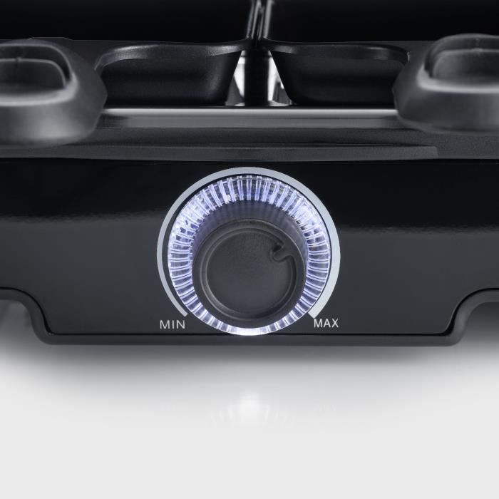 Appareil a raclette - SEVERIN - RG9670 - 8 personnes - Grande plaque de cuisson antiadhésive  41,7 x 26,3 cm - 1400 W - Noir