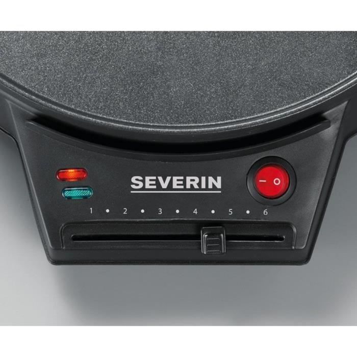 SEVERIN CM2198 - Crepiere diametre 30cm 1000W - Thermostat réglable - Inclus spatule a crepe et répartiteur de pâte en bois - Noir