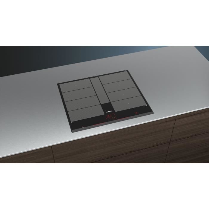 Table induction - SIEMENS - IQ700 - 4 foyers - 60 cm - Noir - Dual LightSlider