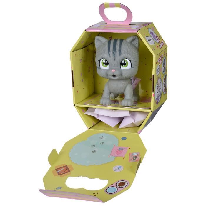 Smoby - Pamper Petz - Chat a adopter - 4 accessoires - Articulé - Bois et fais pipi - Certificat d'adoption - Des 3 ans