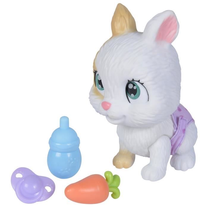 Smoby - Pamper Petz - Lapin a adopter - 4 accessoires - Articulé - Bois et fais pipi - Certificat d'adoption - Des 3 ans