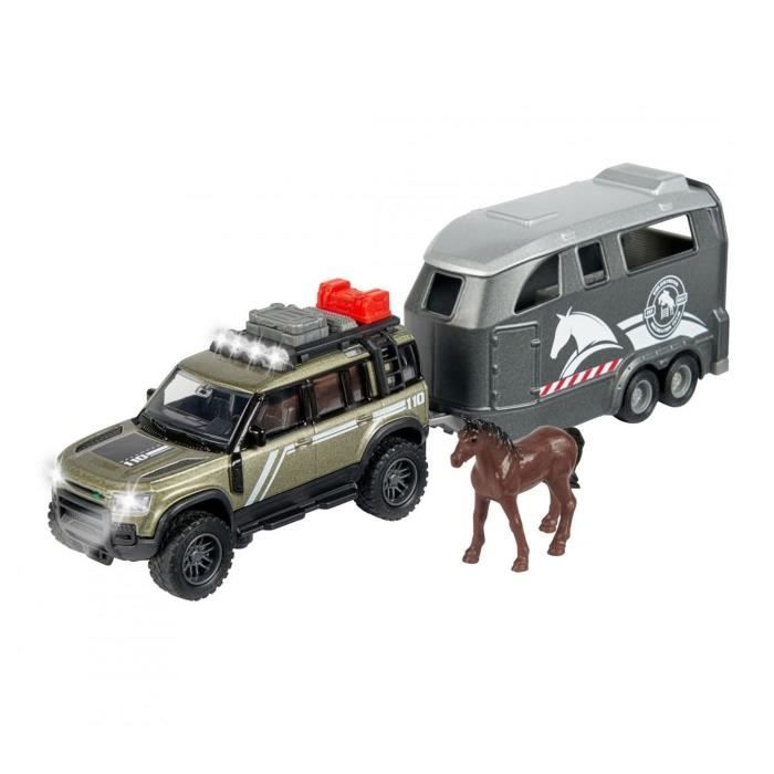 Majorette - Land Rover + Remorque cheval - 25cm - Sons et Lumieres - Dés 3 ans