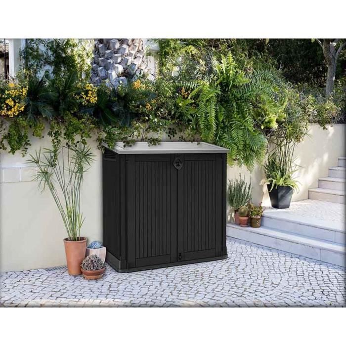 KETER - Coffre de rangement extérieur en résine 880 litres Noir - Malle de jardin sans vérins