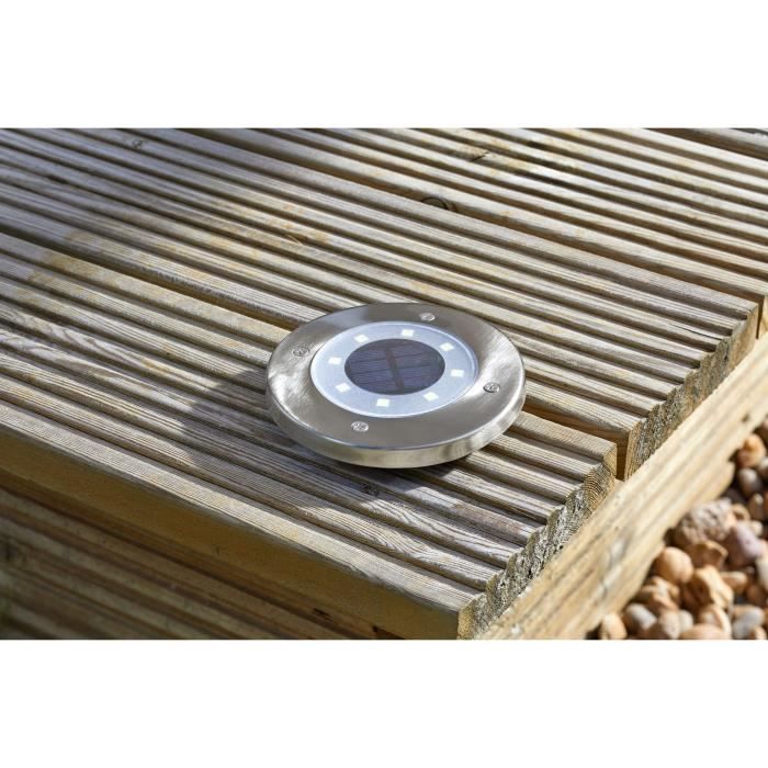 Pack de 4 Spots solaires UpSMART GARDEN -Light - 5 lumens - Acier - LED intégrée - SMART GARDEN