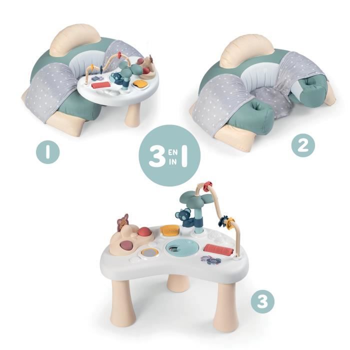 Siege bébé Little Smoby Cosy Seat - Vert - Avec tablette d'éveil - Des 6 mois