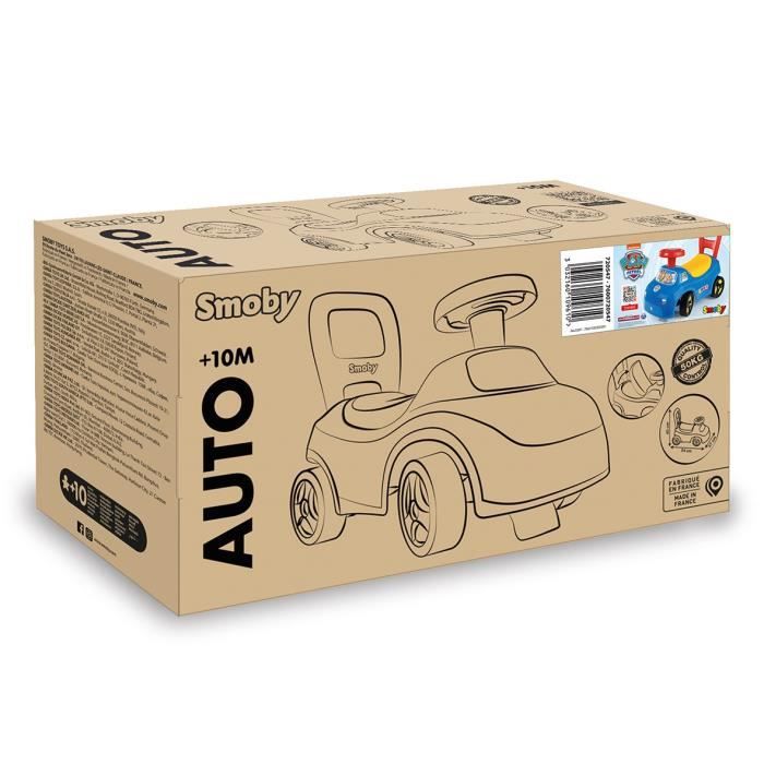 Smoby - Porteur auto enfant 2 en 1 - Pat' Patrouille - Coffre sous la selle + klaxon - Des 10 mois - Fabrication française