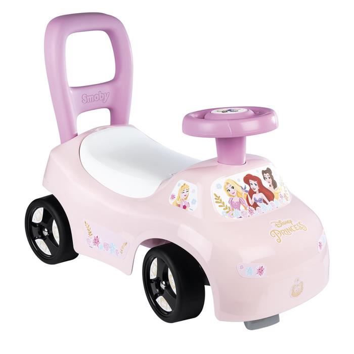 Smoby - Porteur auto enfant 2 en 1 - Disney Princesse - Coffre sous la selle - Des 10 mois - Fabrication française