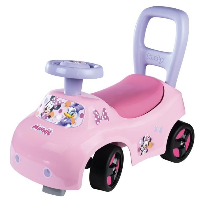 Smoby - Porteur auto enfant 2 en 1 - Minnie - Coffre sous la selle - Des 10 mois - Fabrication française