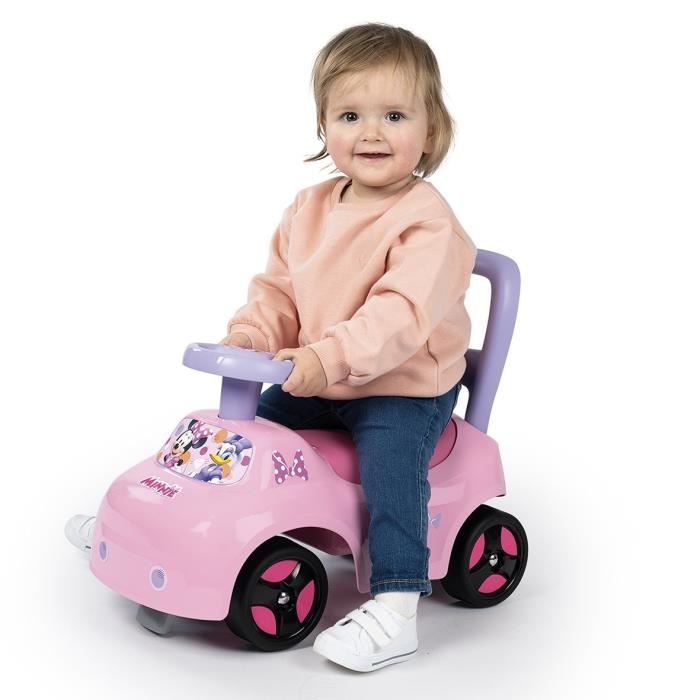 Smoby - Porteur auto enfant 2 en 1 - Minnie - Coffre sous la selle - Des 10 mois - Fabrication française