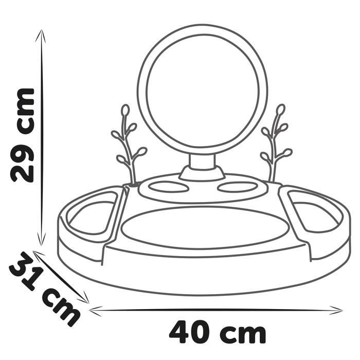 Smoby - My beauty studio - Coiffeuse sur table avec miroir inclinable et amovible - 15 accessoires factices  - Fabrication française