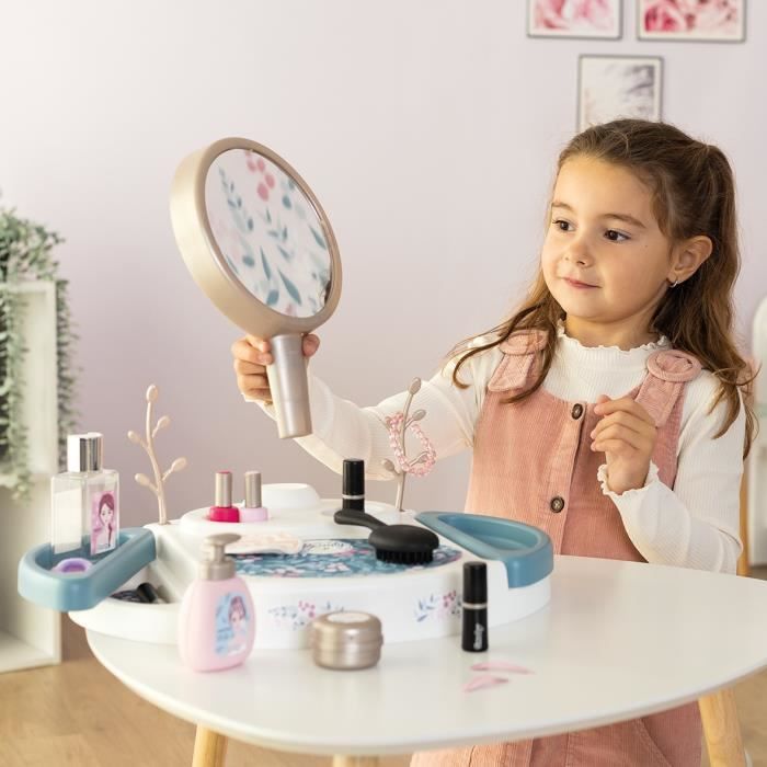 Smoby - My beauty studio - Coiffeuse sur table avec miroir inclinable et amovible - 15 accessoires factices  - Fabrication française