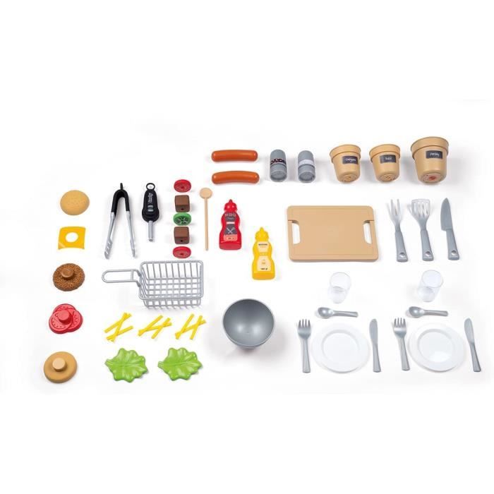 Cuisine d'Extérieur Évolutive Smoby - Grill et Plancha - 40 Accessoires