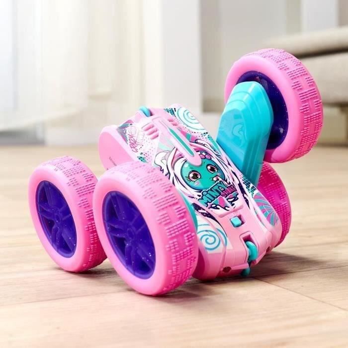 Dickie - Véhicule Radiocommandé 16 cm - Flippy Berry Shaker - Rotation 360° - Rose - Piles Incluses - Des 6 ans