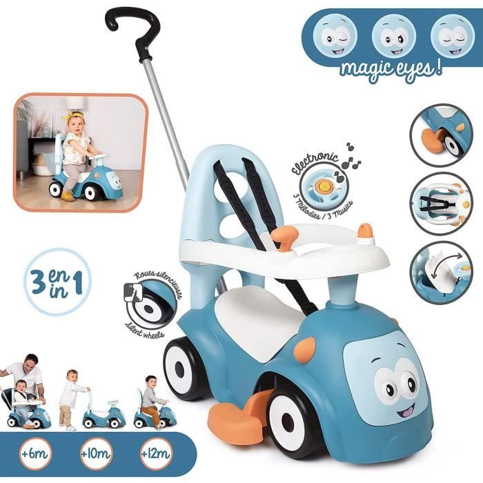 Smoby - Porteur Maestro Balade Bleu - Pour Enfant Des 6 Mois - Evolutif - Roues Silencieuses - Klaxon