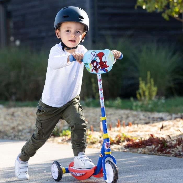 Smoby - Spidey - Patinette 3 roues silencieuses - Structure métal - Trottinette enfant guidon réglable