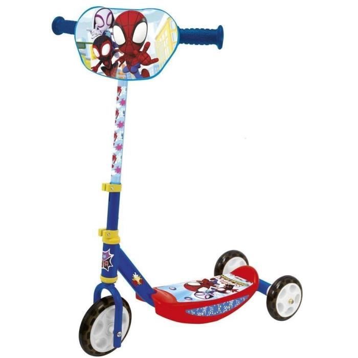 Smoby - Spidey - Patinette 3 roues silencieuses - Structure métal - Trottinette enfant guidon réglable