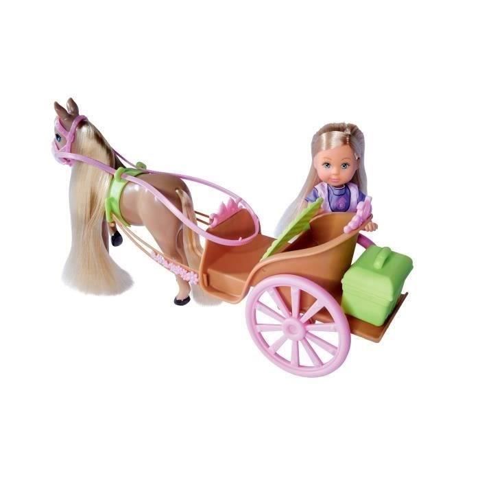 Caleche et cheval pour poupée STEFFI LOVE Evi - SILVERTORN - 12cm - Accessoires inclus