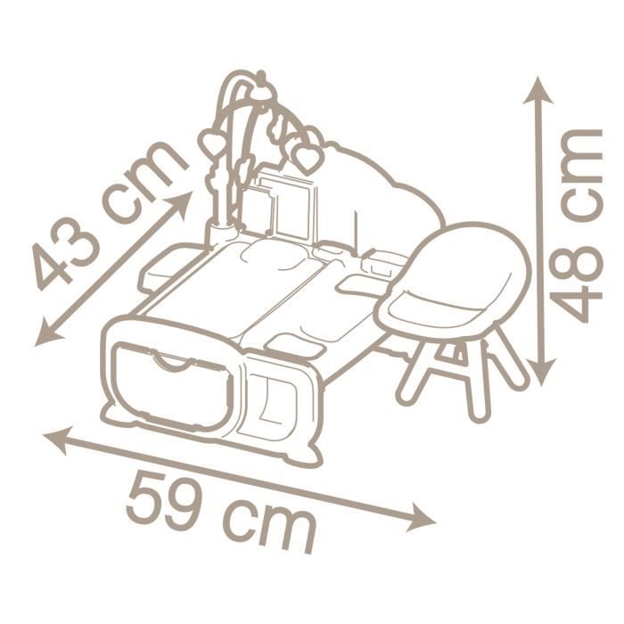 Smoby - Baby Nurse - Nursery Cocoon - Espaces Soin, Nuit et Repas - 220379