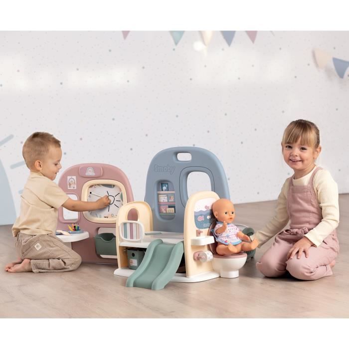 Smoby - Baby Care - Creche 5 Espaces + 27 Accessoires - Poupon jusqu'a 42 cm