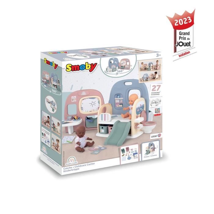 Smoby - Baby Care - Creche 5 Espaces + 27 Accessoires - Poupon jusqu'a 42 cm